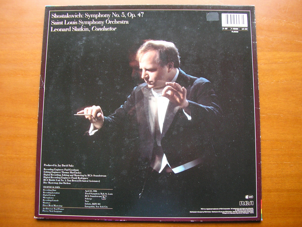 SHOSTAKOVICH: SYMPHONY No. 5      LEONARD SLATKIN / SAINT LOUIS SYMPHONY      RL 85608
