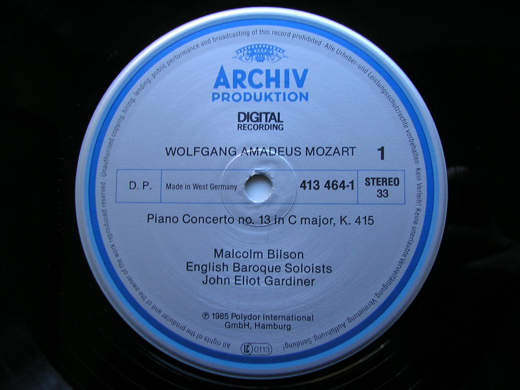 MOZART: PIANO CONCERTOS Nos. 13 & 15     BILSON / ENGLISH BAROQUE SOLOISTS / GARDINER     413 464