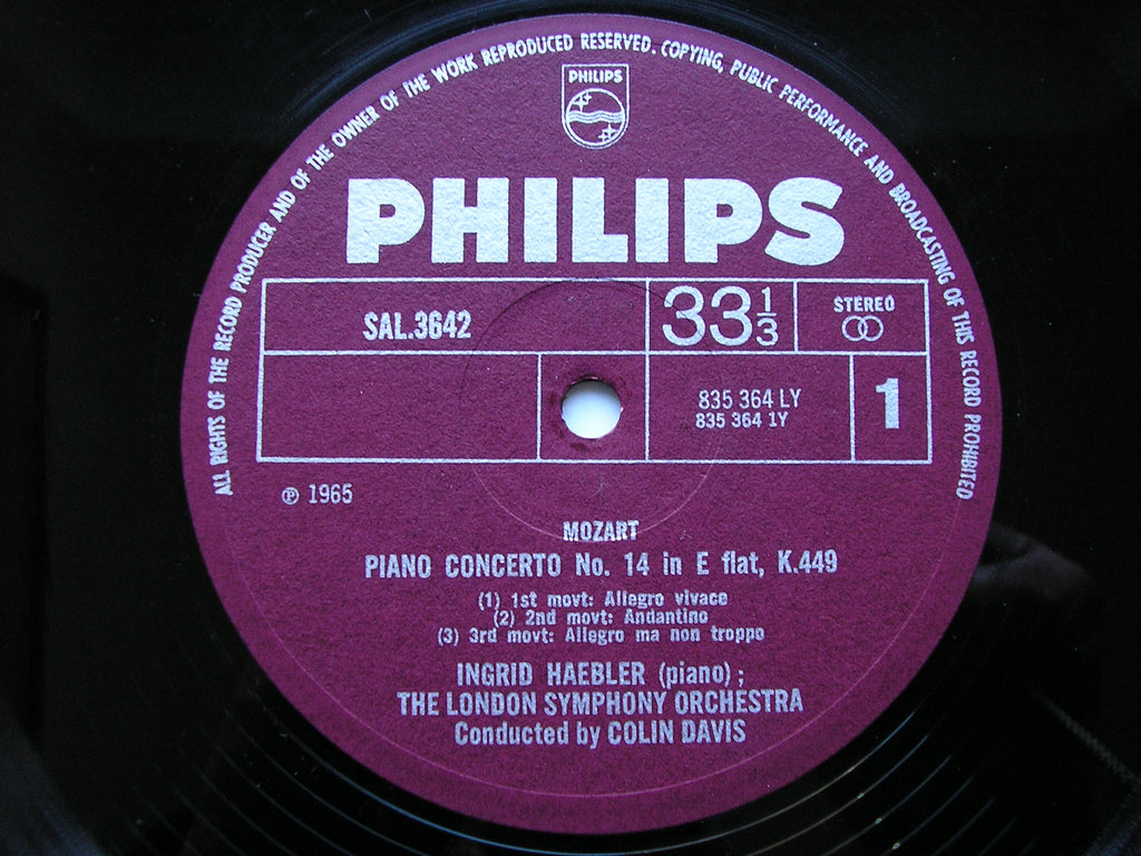 MOZART: PIANO CONCERTOS Nos. 14 & 24      HAEBLER / LONDON SYMPHONY / DAVIS     SAL 3642