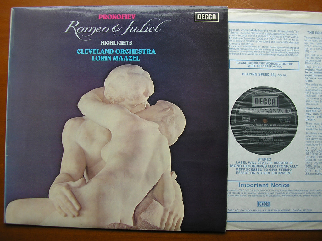 SXL 6668 PROKOFIEV: ROMEO & JULIET highlights CLEVELAND ORCHESTRA / LORIN MAAZEL