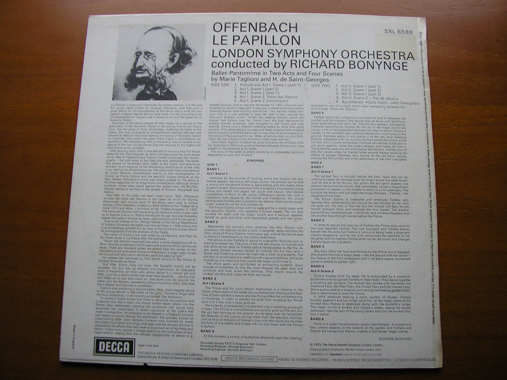 OFFENBACH: LE PAPILLON    BONYNGE / LONDON SYMPHONY     SXL 6588