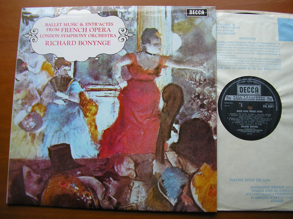 SXL 6541 BALLET MUSIC FROM FRENCH OPERA: AUBER / DELIBES / GOUNOD / MASSENET / BIZET / MEYERBEER LONDON SYMPHONY / BONYNGE
