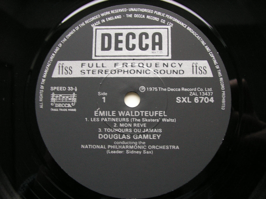 SXL 6704 WALDTEUFEL: SEVEN WALTZES NATIONAL PHILHARMONIC ORCHESTRA / GAMLEY