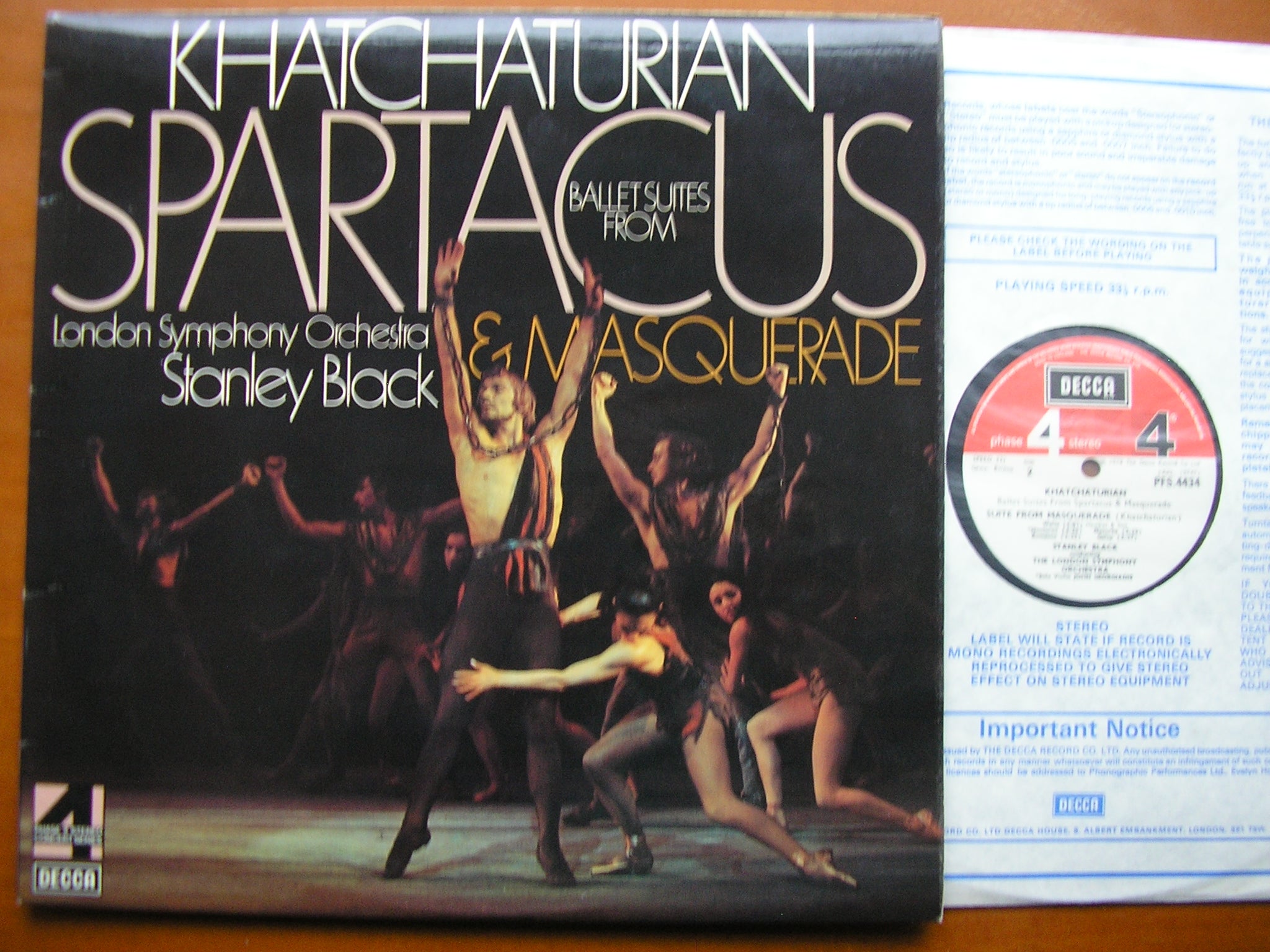 KHACHATURIAN: SPARTACUS / MASQUERADE ballet suites     LONDON SYMPHONY / BLACK     PFS 4434