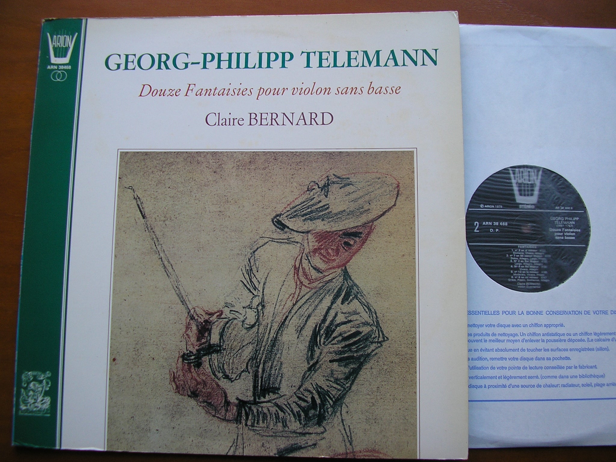 TELEMANN: TWELVE FANTASIAS FOR SOLO VIOLIN      CLAIRE BERNARD      ARN 38468