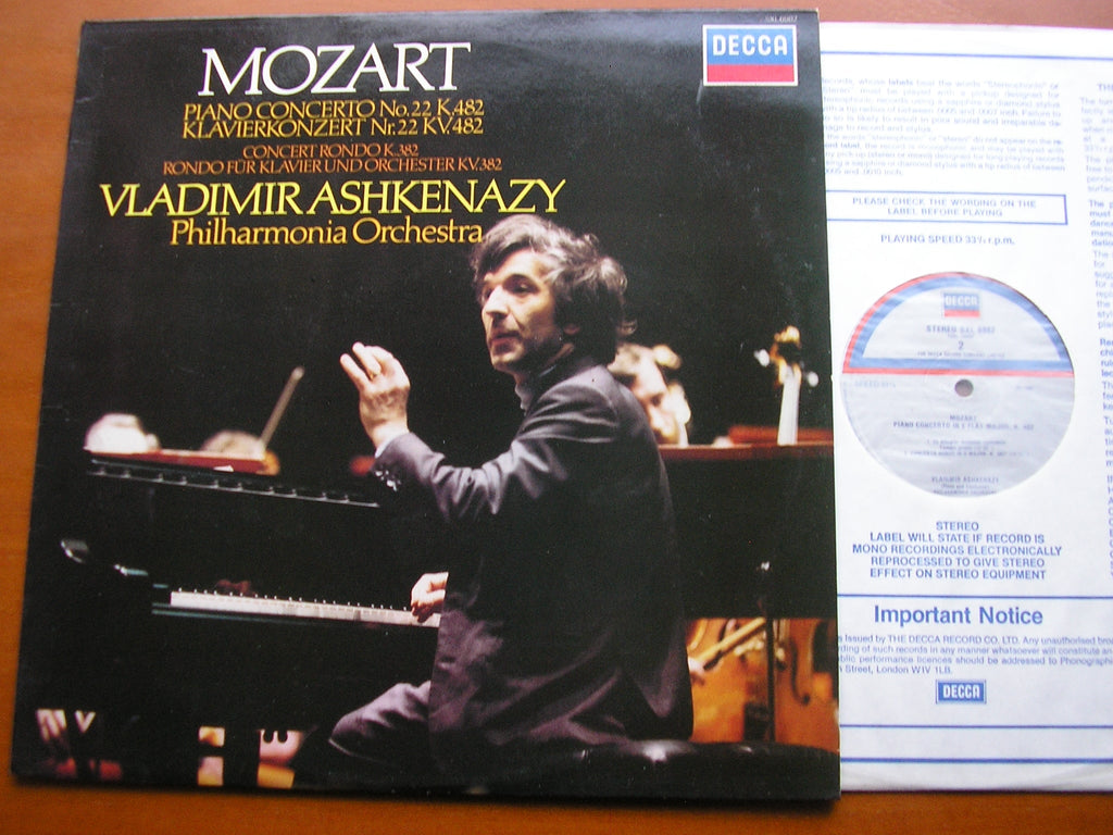 SXL 6982 MOZART: PIANO CONCERTO No. 22 / RONDO K382 ASHKENAZY / PHILHARMONIA