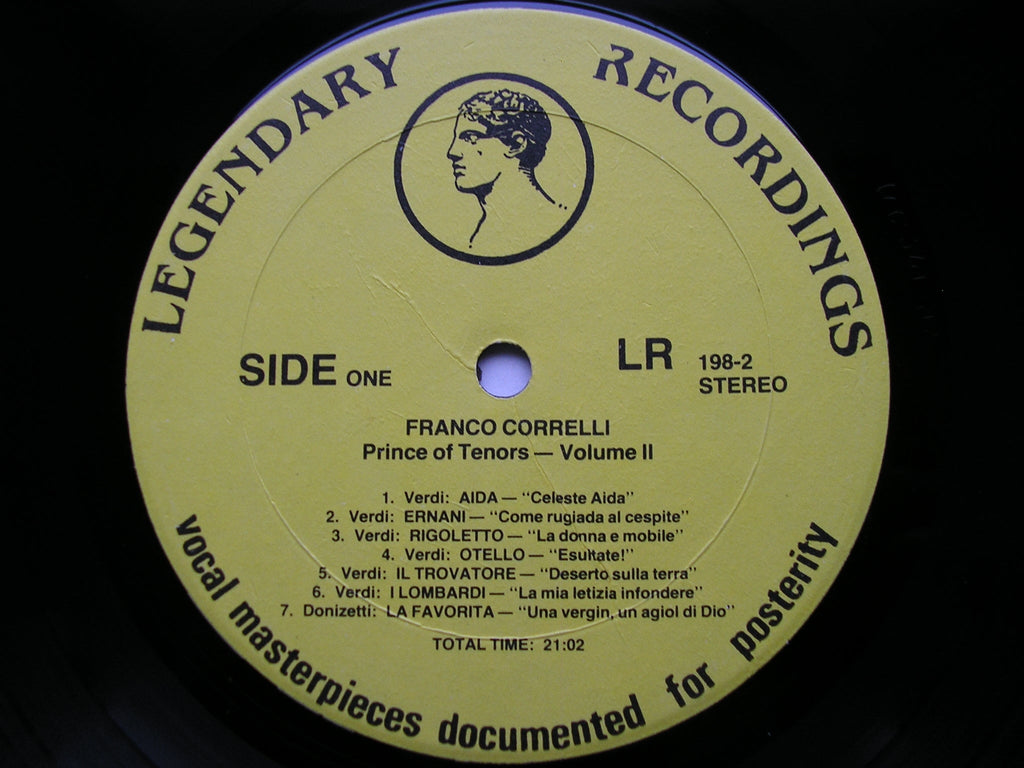 FRANCO CORELLI - PRINCE OF TENORS Volume 2     OPERA ARIAS / SONGS       LR 198-2