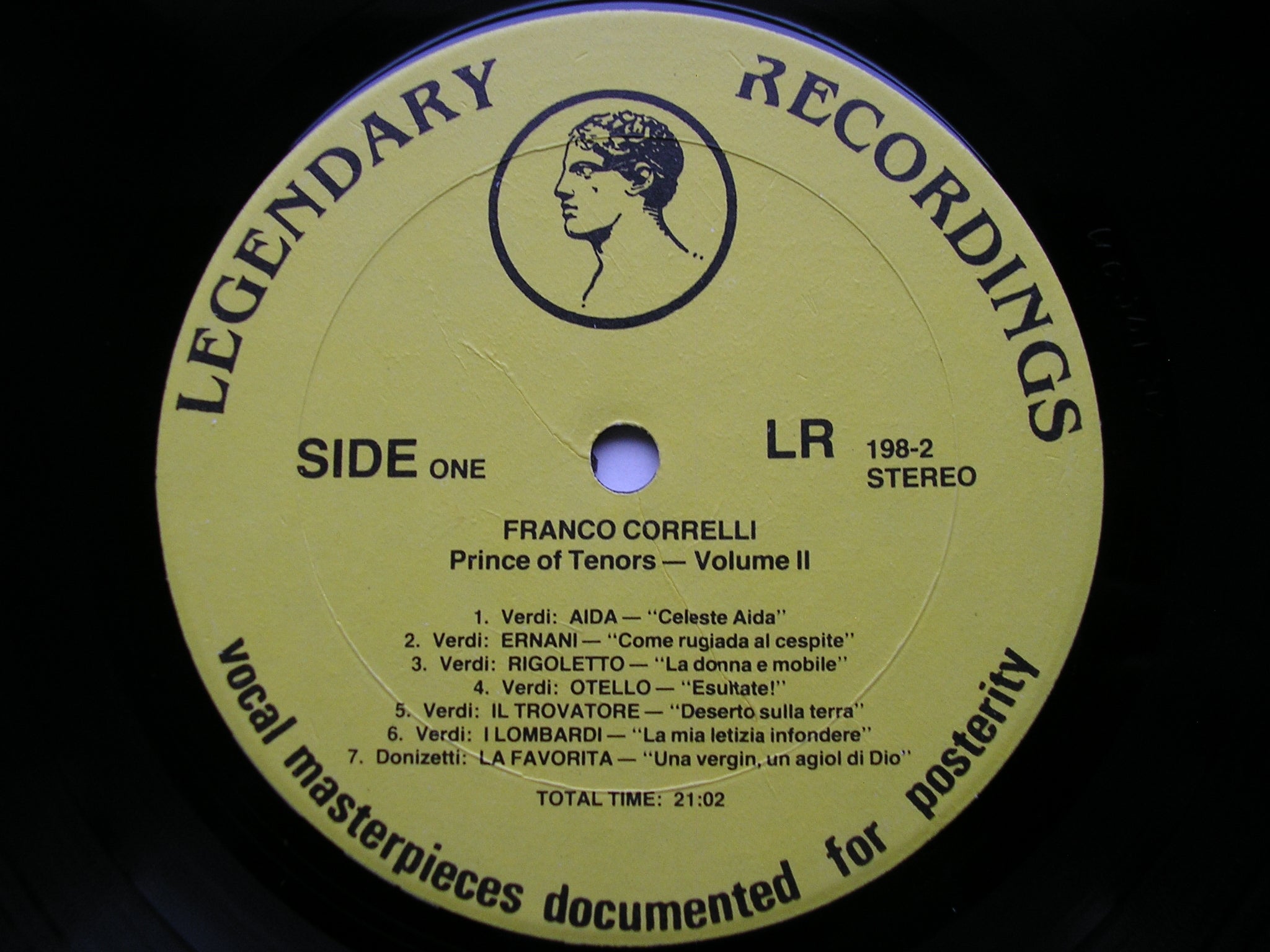 FRANCO CORELLI - PRINCE OF TENORS Volume 2     OPERA ARIAS / SONGS       LR 198-2