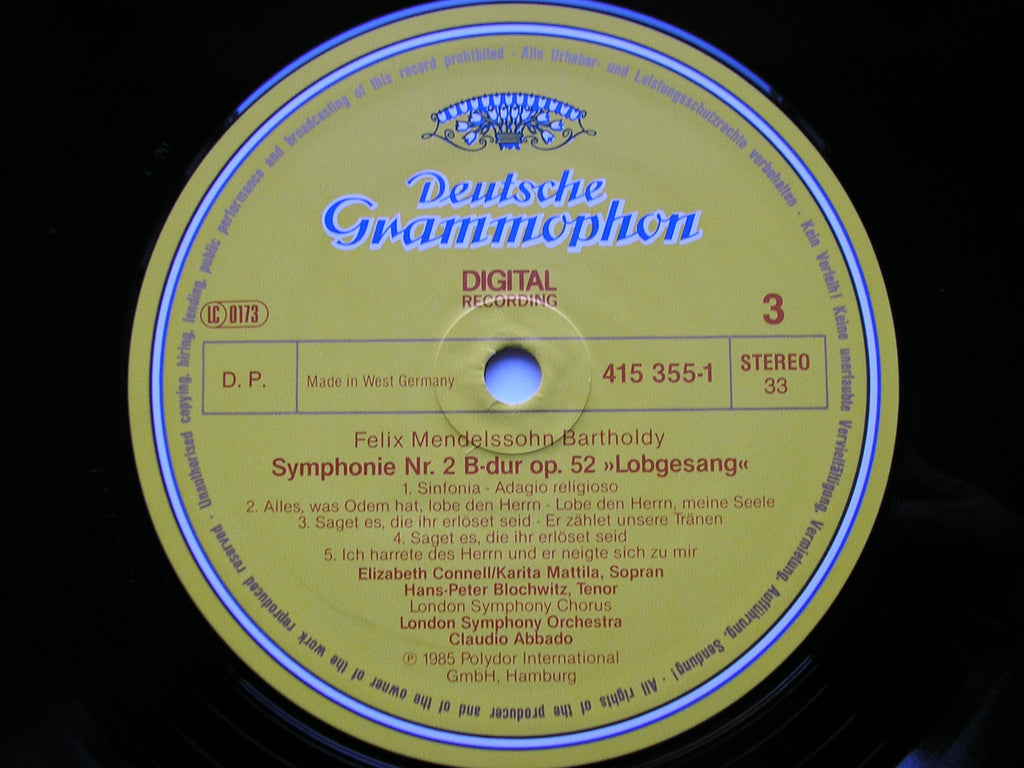 MENDELSSOHN: THE SYMPHONIES / OVERTURES      ABBADO / LONDON SYMPHONY    4 LP   415 353