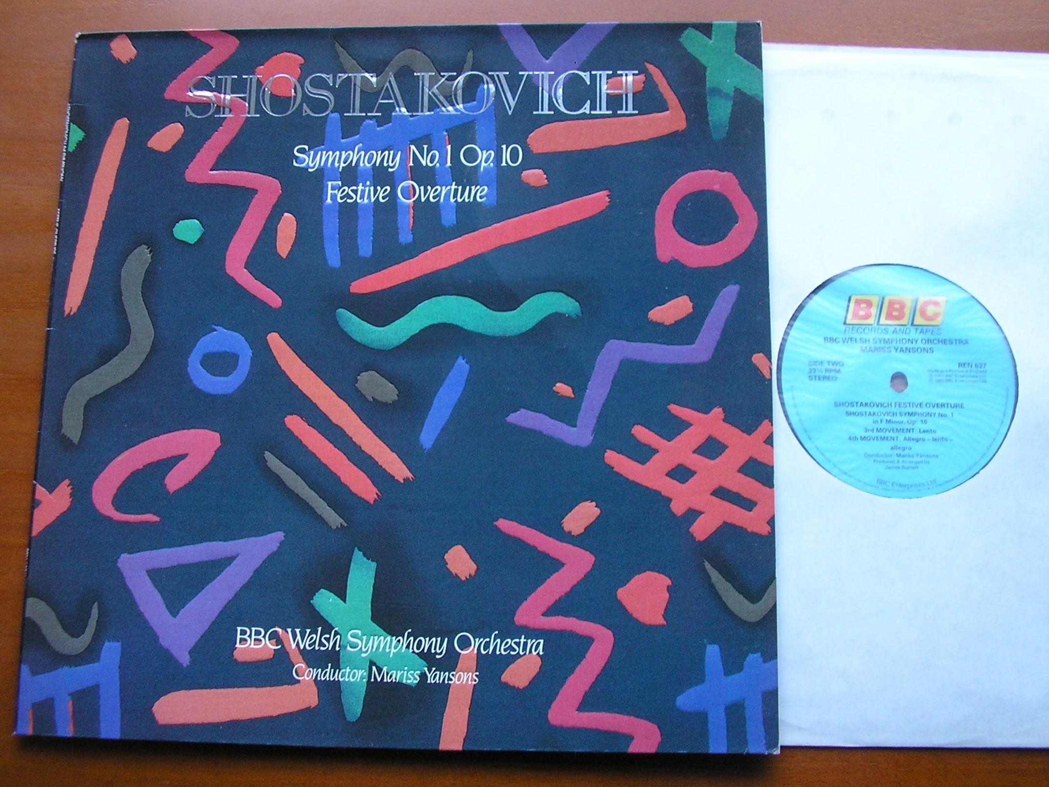 SHOSTAKOVICH: SYMPHONY No. 1 / FESTIVE OVERTURE     BBC WELSH SYMPHONY / MARISS JANSONS     REN 637X