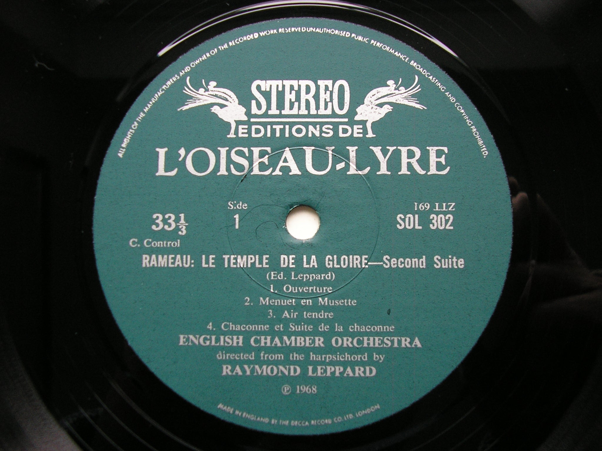 CAMPRA: L'EUROPE GALANT Suite / RAMEAU: LA TEMPLE DE LA GLOIRE Suite     LEPPARD / ENGLISH CHAMBER ORCHESTRA    SOL 302