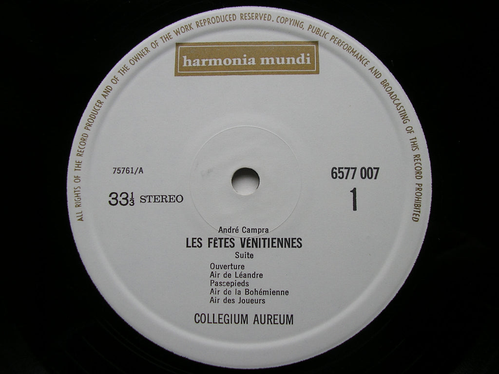 CAMPRA: LES FETES VENETIENNES  (1710)     COLLEGIUM AUREUM      6577 007