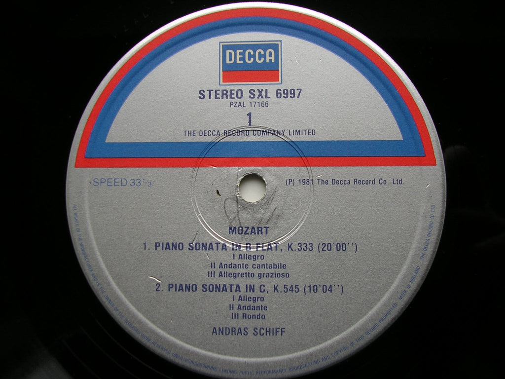 SXL 6997 MOZART: PIANO SONATAS K333 / K457 / K545 / FANTASIA K475 ANDRAS SCHIFF