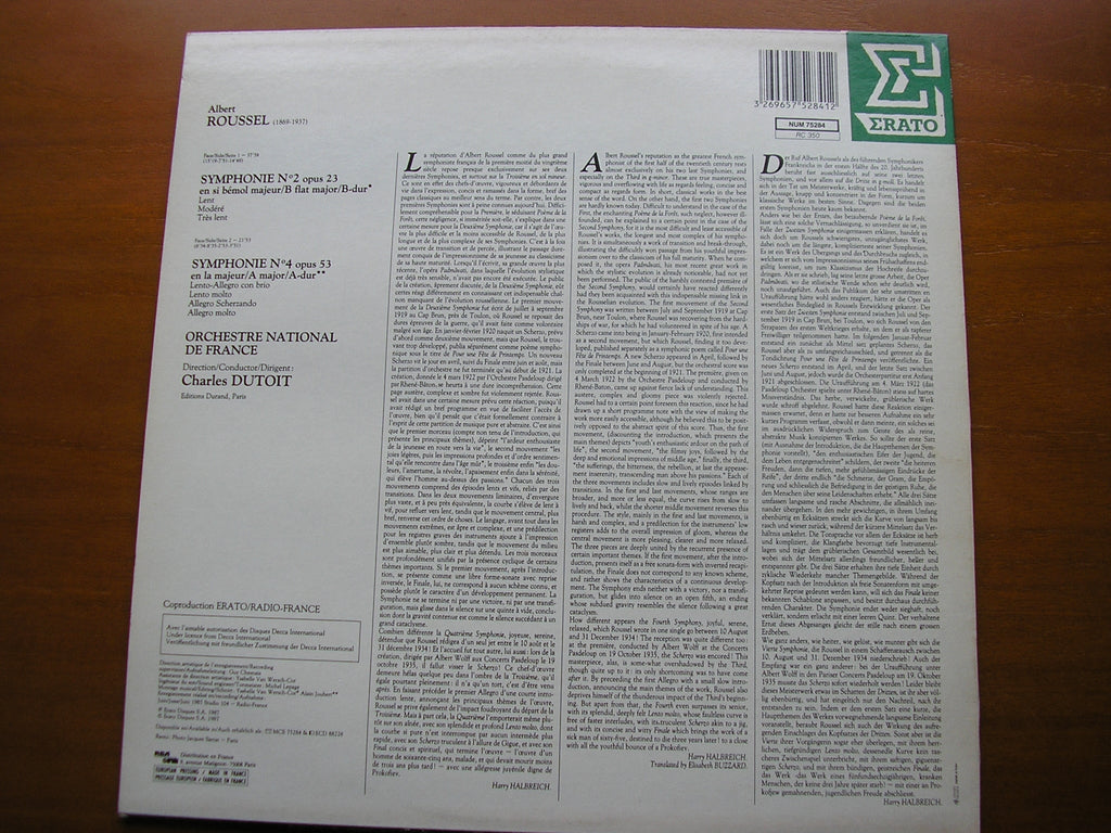 ROUSSEL: SYMPHONIES NOs. 2 & 4      DUTOIT / FRENCH NATIONAL ORCHESTRA     NUM 75284