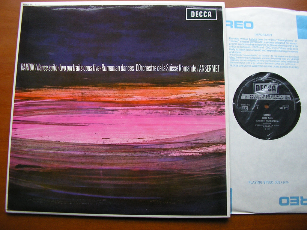 SXL 6121 BARTOK: DANCE SUITE / RUMANIAN DANCES / TWO PORTRAITS ANSERMET / SUISSE ROMANDE