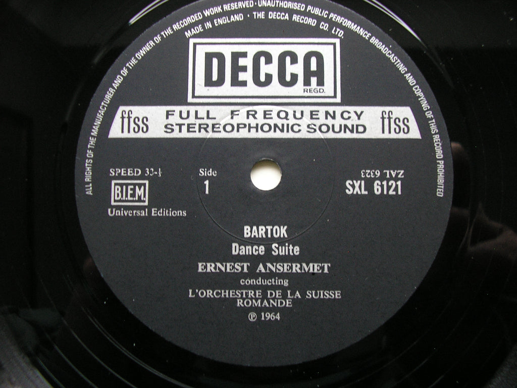 SXL 6121 BARTOK: DANCE SUITE / RUMANIAN DANCES / TWO PORTRAITS ANSERMET / SUISSE ROMANDE