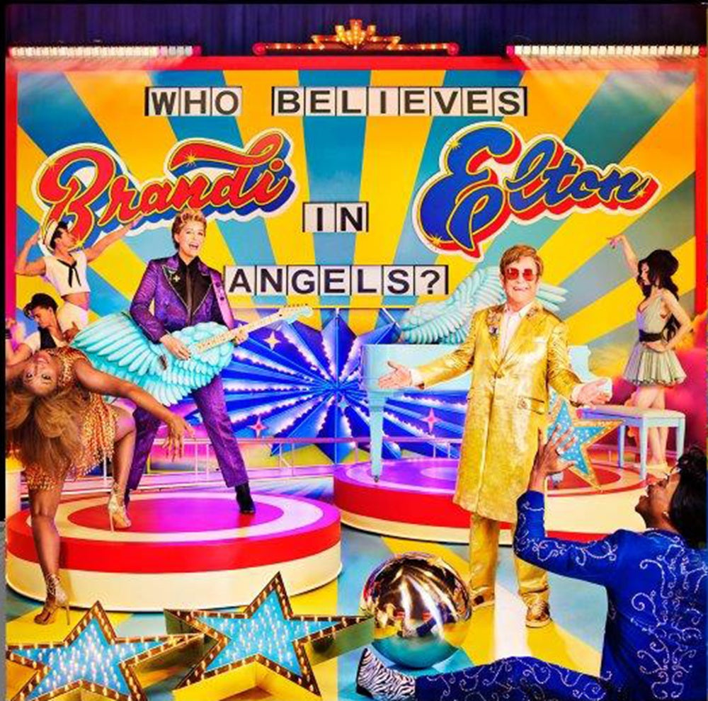 Elton John & Brandi Carlile Who Believes In Angels? Vinyl LP Indies Pink Spiral Colour