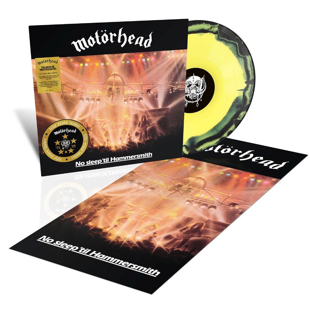 Motörhead No Sleep 'Til Hammersmith (Live) 50th Anniversary Edition Vinyl LP Yellow & Black Splatter Colour 2025