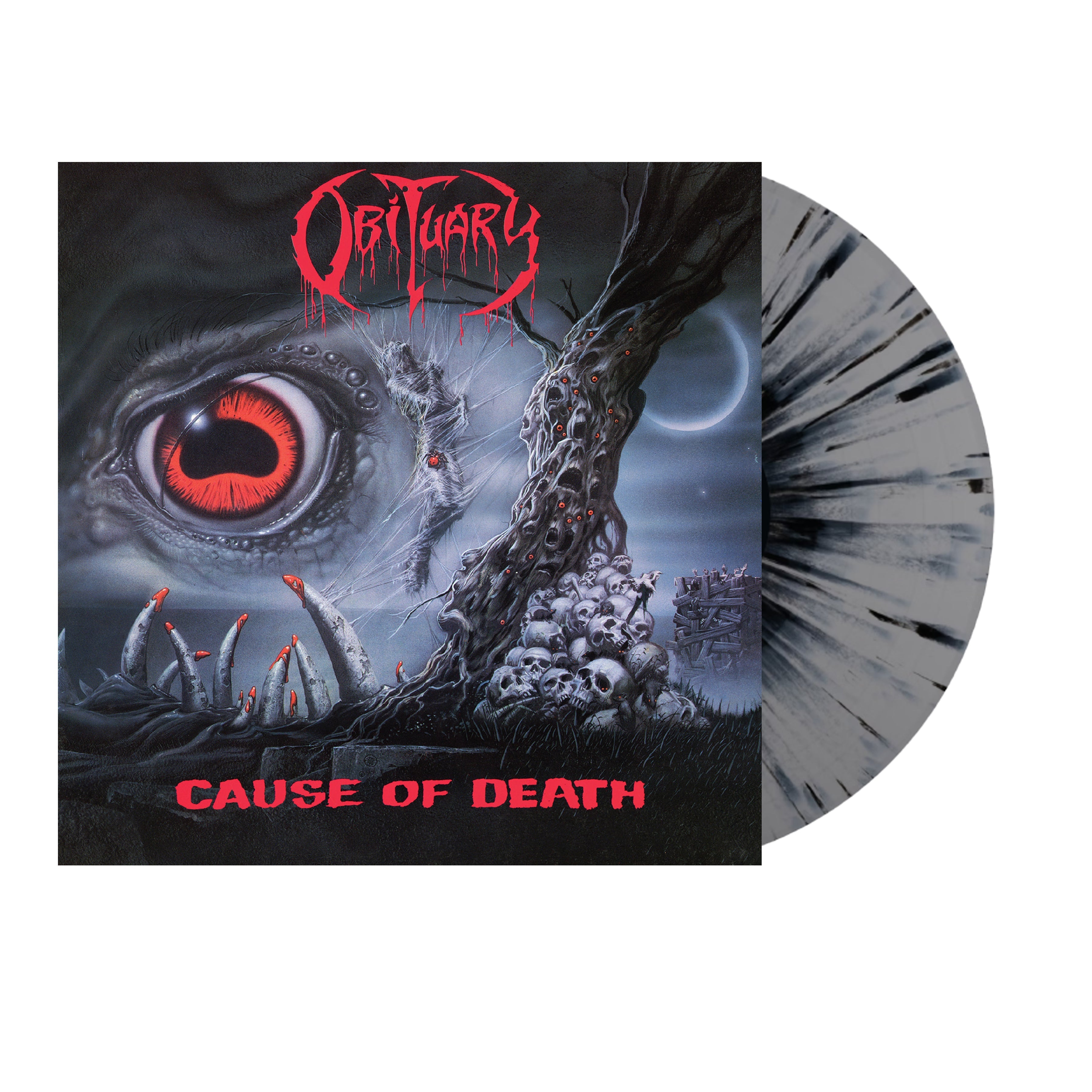 OBITUARY 'CAUSE OF DEATH' LP (Remastered, Gray w/Black Splatter Vinyl)