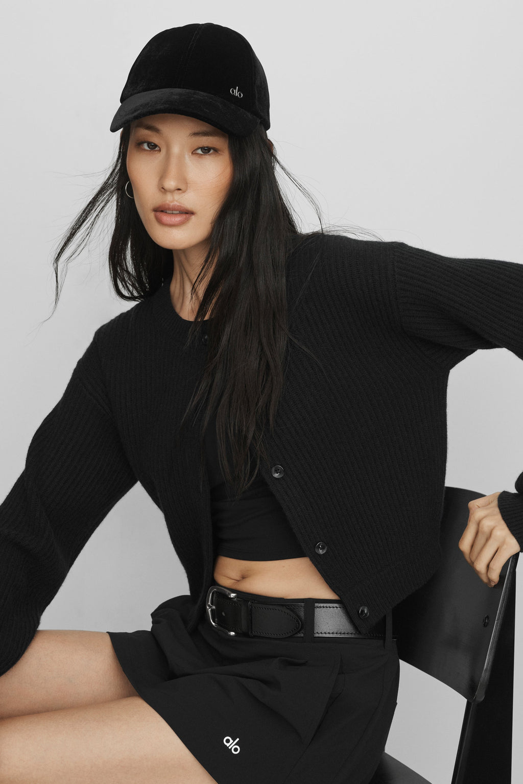 Velvet Off-Duty Cap - Black