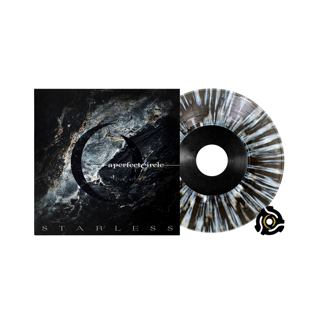 A PERFECT CIRCLE ‘STARLESS’ 7" (Exclusive – Limited to 1000, Transparent Black Ice w/ White Splatter & B-Side Etching Vinyl) + EXCLUSIVE "STATIC" T-SHIRT & SLIPMAT