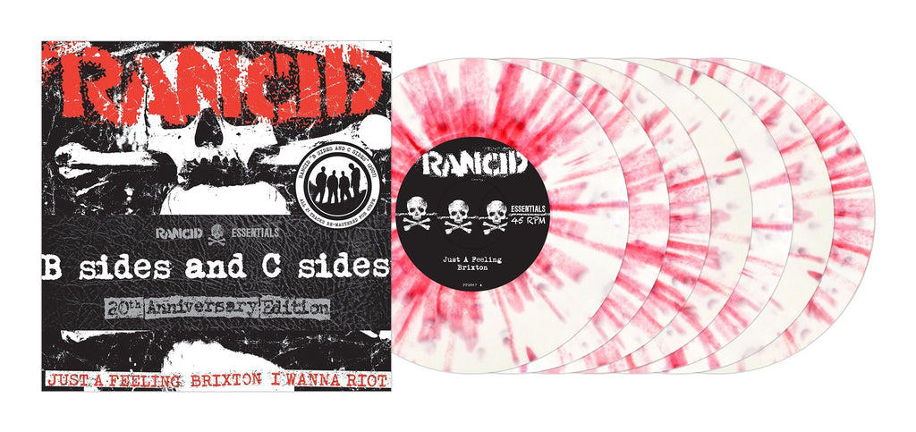 RANCID 'B-SIDES AND C-SIDES' 7x7" SINGLES (White & Red Splatter Vinyl)