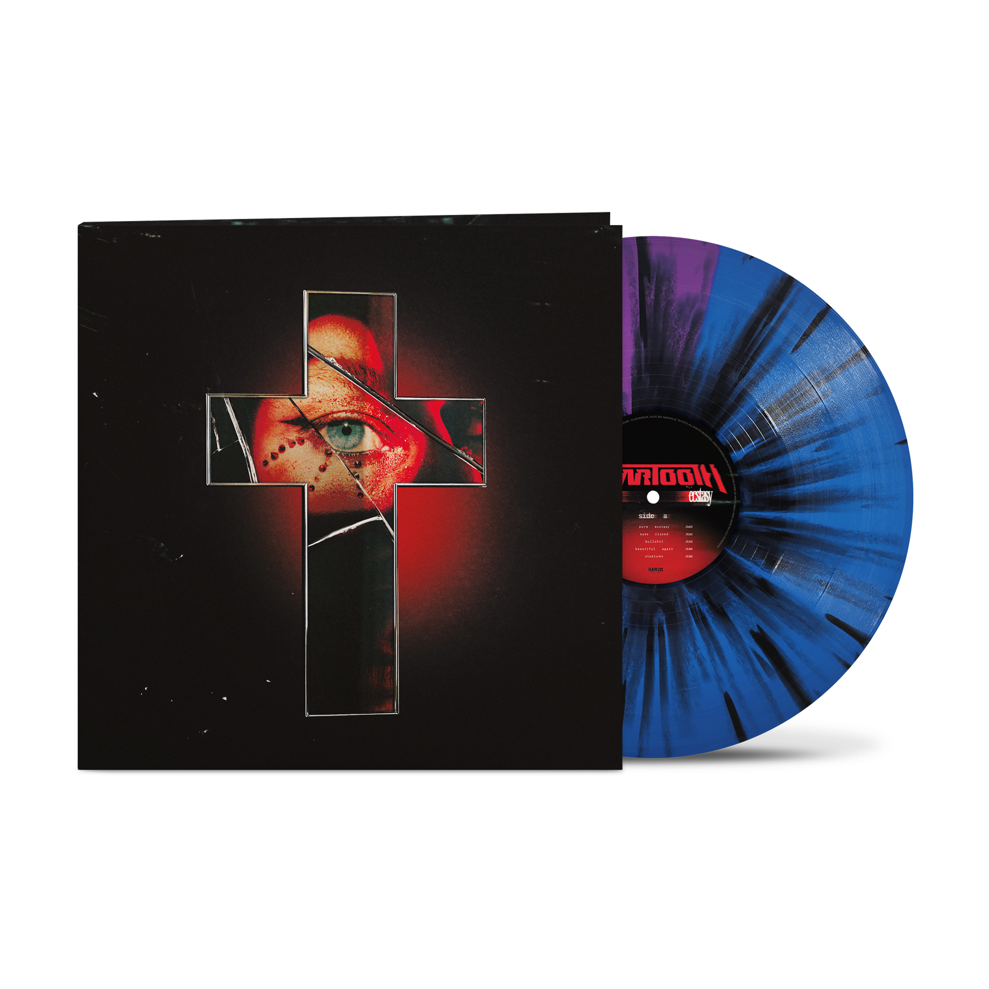 BEARTOOTH 'PURE ECSTASY' LP (Exclusive – Limited to 500, Half Blue/Half Purple w/ Black Splatter Vinyl)