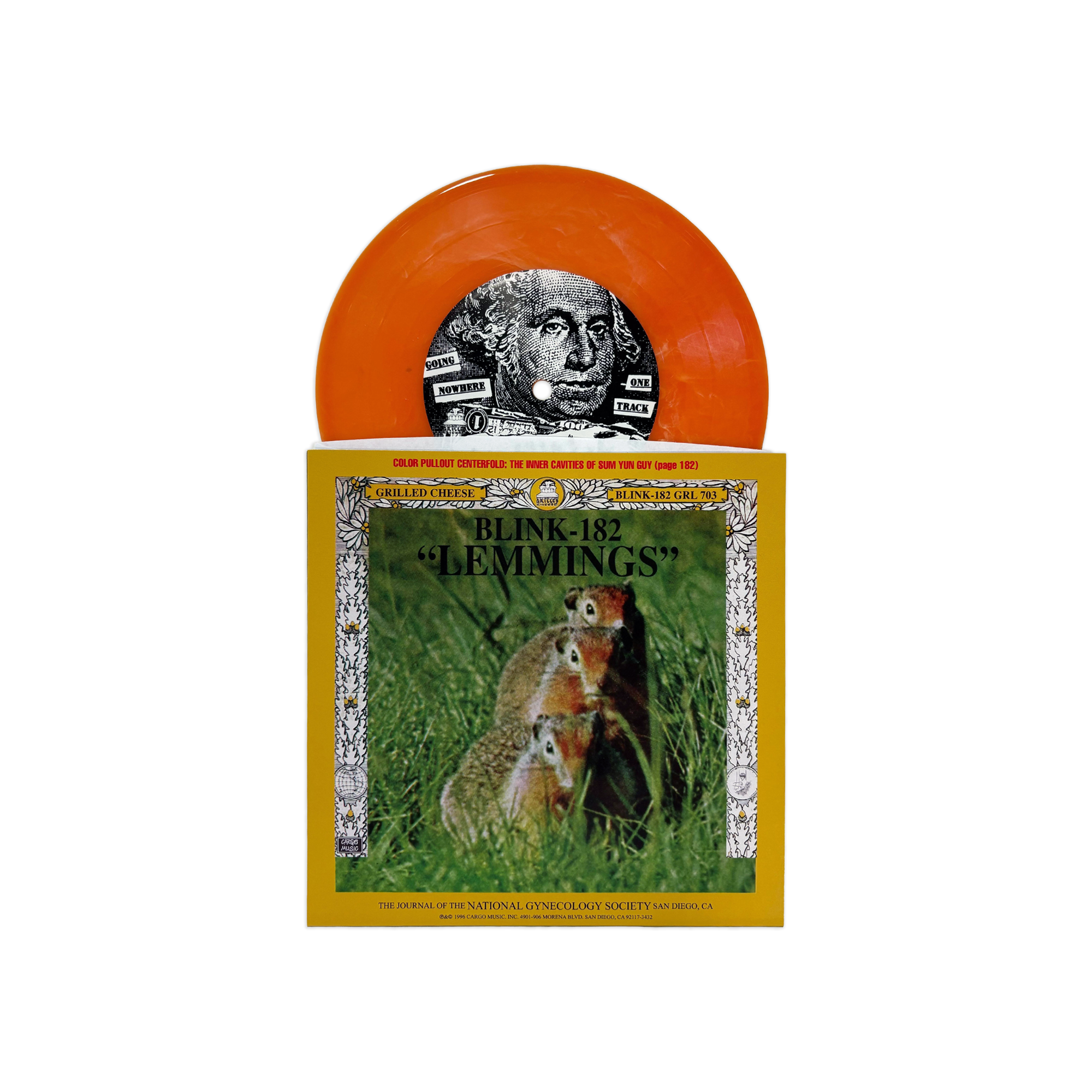 BLINK-182/SWINDLE ‘LEMMINGS SPLIT’ 7” (Exclusive – Limited to 250, Orange Swirl Vinyl)