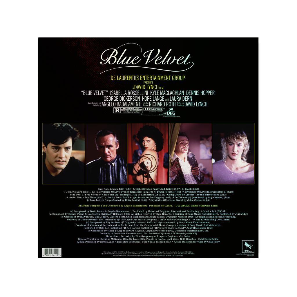 ANGELO BADALAMENTI 'BLUE VELVET SOUNDTRACK' 40TH ANNIVERSARY LP (Exclusive – Limited to 500, Half Silver Gray/Half Royal Blue Vinyl)