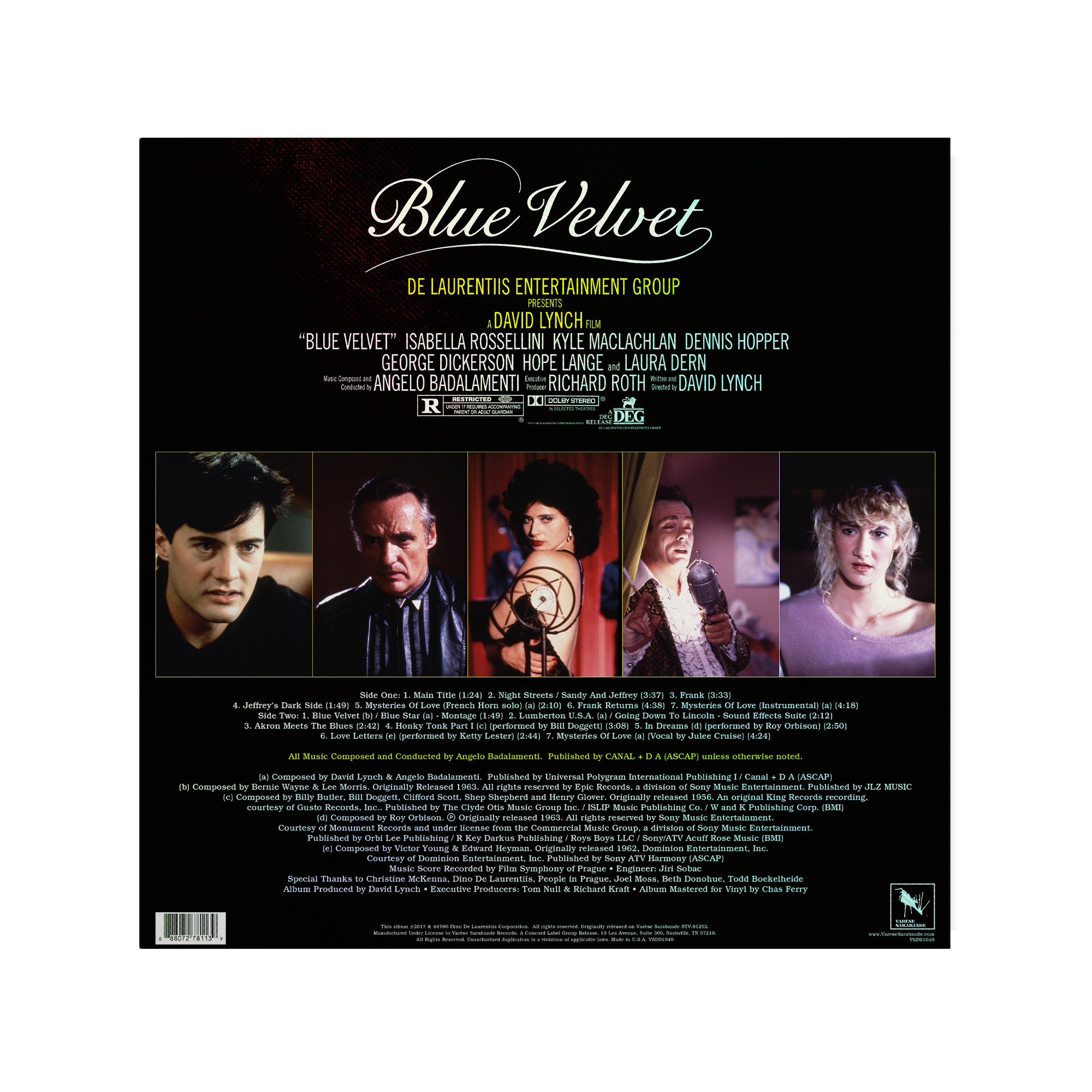 ANGELO BADALAMENTI 'BLUE VELVET SOUNDTRACK' 40TH ANNIVERSARY LP (Exclusive – Limited to 500, Half Silver Gray/Half Royal Blue Vinyl)