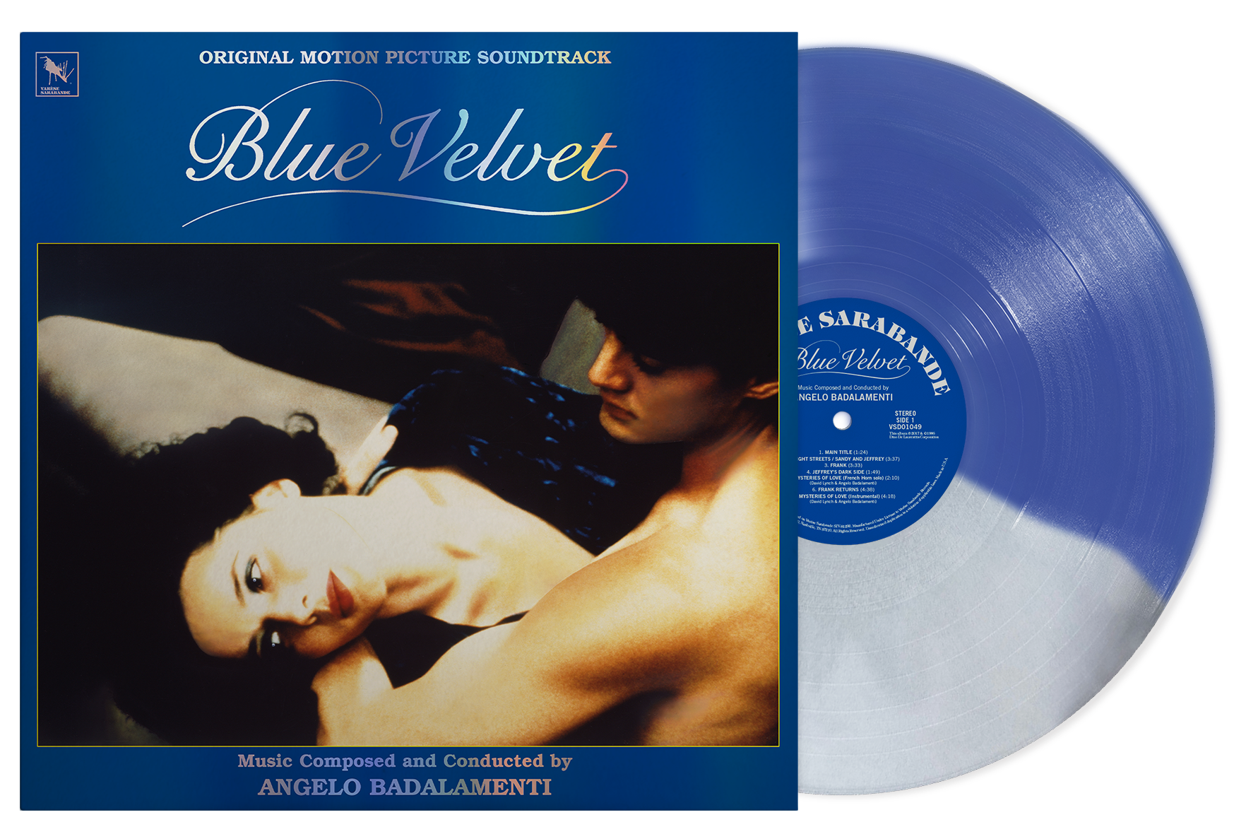 ANGELO BADALAMENTI 'BLUE VELVET SOUNDTRACK' 40TH ANNIVERSARY LP (Exclusive – Limited to 500, Half Silver Gray/Half Royal Blue Vinyl)
