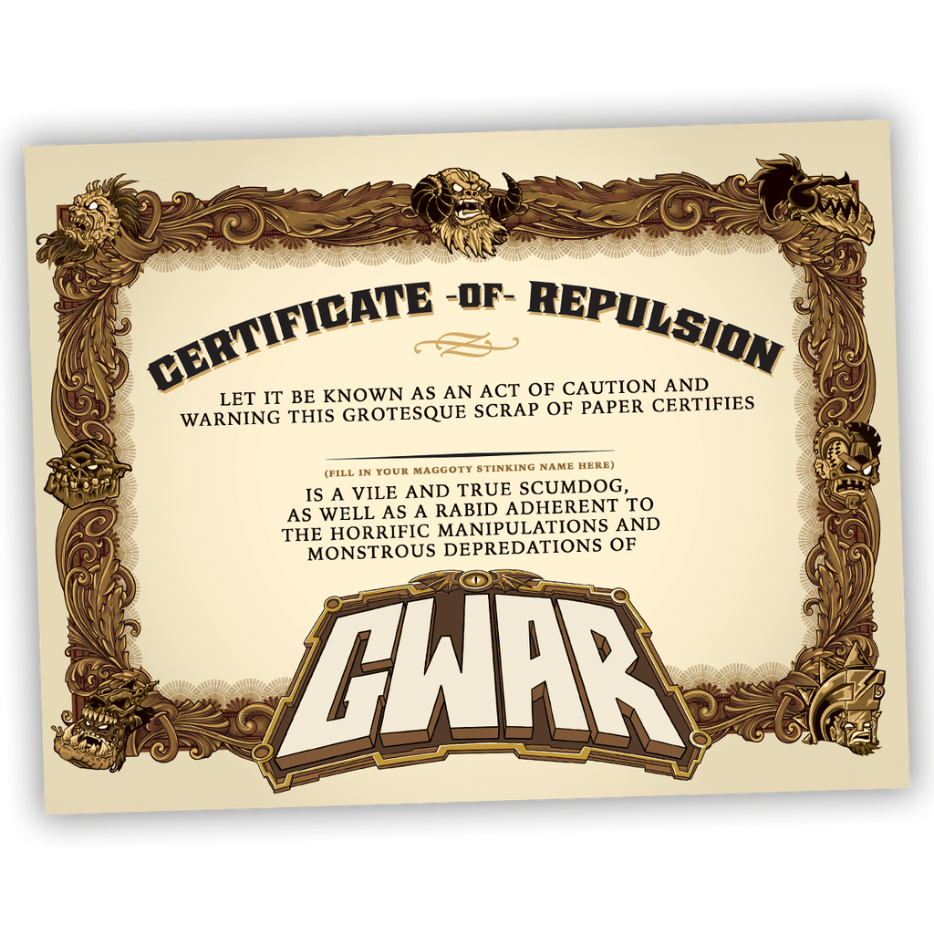 GWAR: 'THE RETURN OF GOR GOR' SIGNED PLATINUM EDITION COMIC BOOK + 'THE RETURN OF GOR GOR' LP - LTD. - FRUIT PUNCH