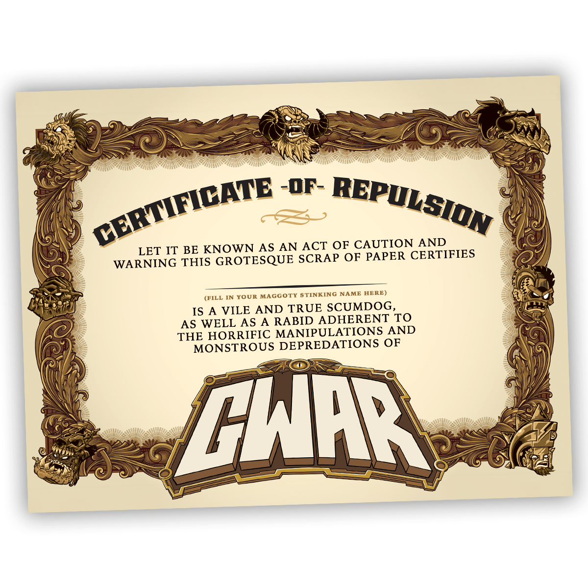 GWAR: 'THE RETURN OF GOR GOR' SIGNED PLATINUM EDITION COMIC BOOK + 'THE RETURN OF GOR GOR' LP - LTD. - FRUIT PUNCH