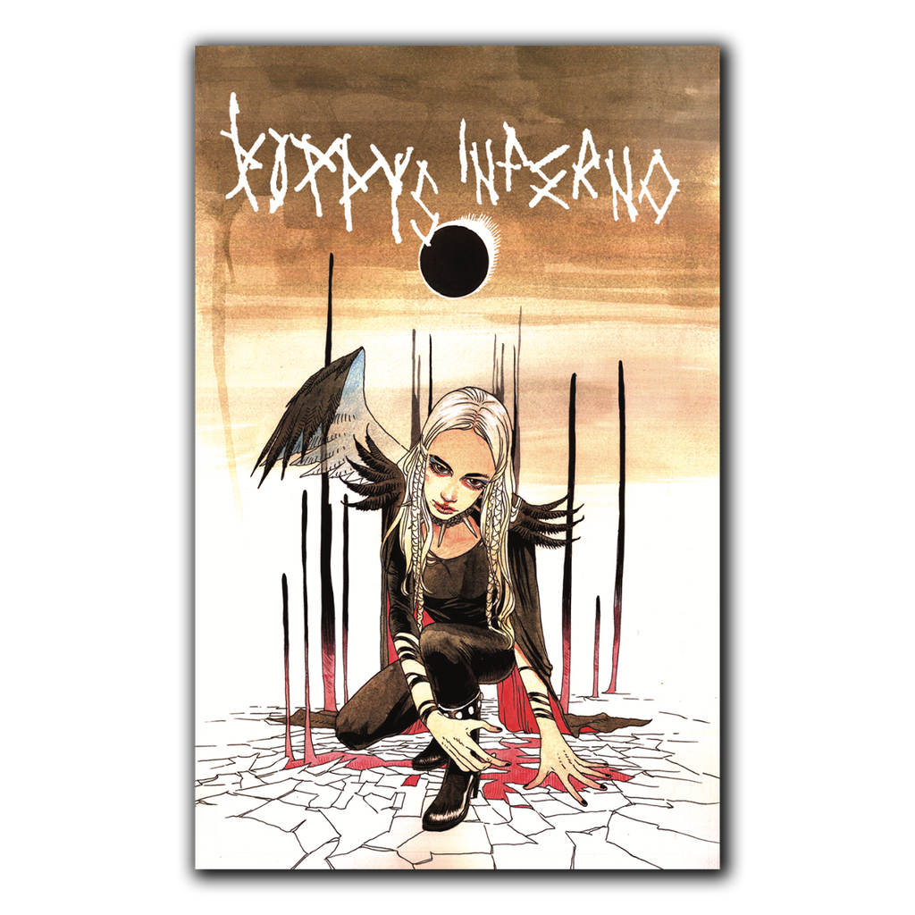 POPPY: POPPY'S INFERNO VARIANT #1 - HARDCOVER + 'MUSIC TO SCREAM TO' LP - LTD. - GRAY SWIRL