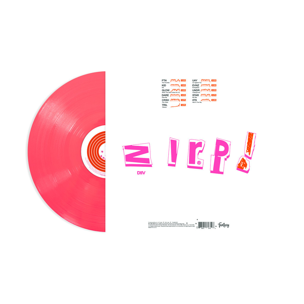 DIIV ‘ZIRP!’ LP (Exclusive – Limited to 500, Neon Coral Vinyl)