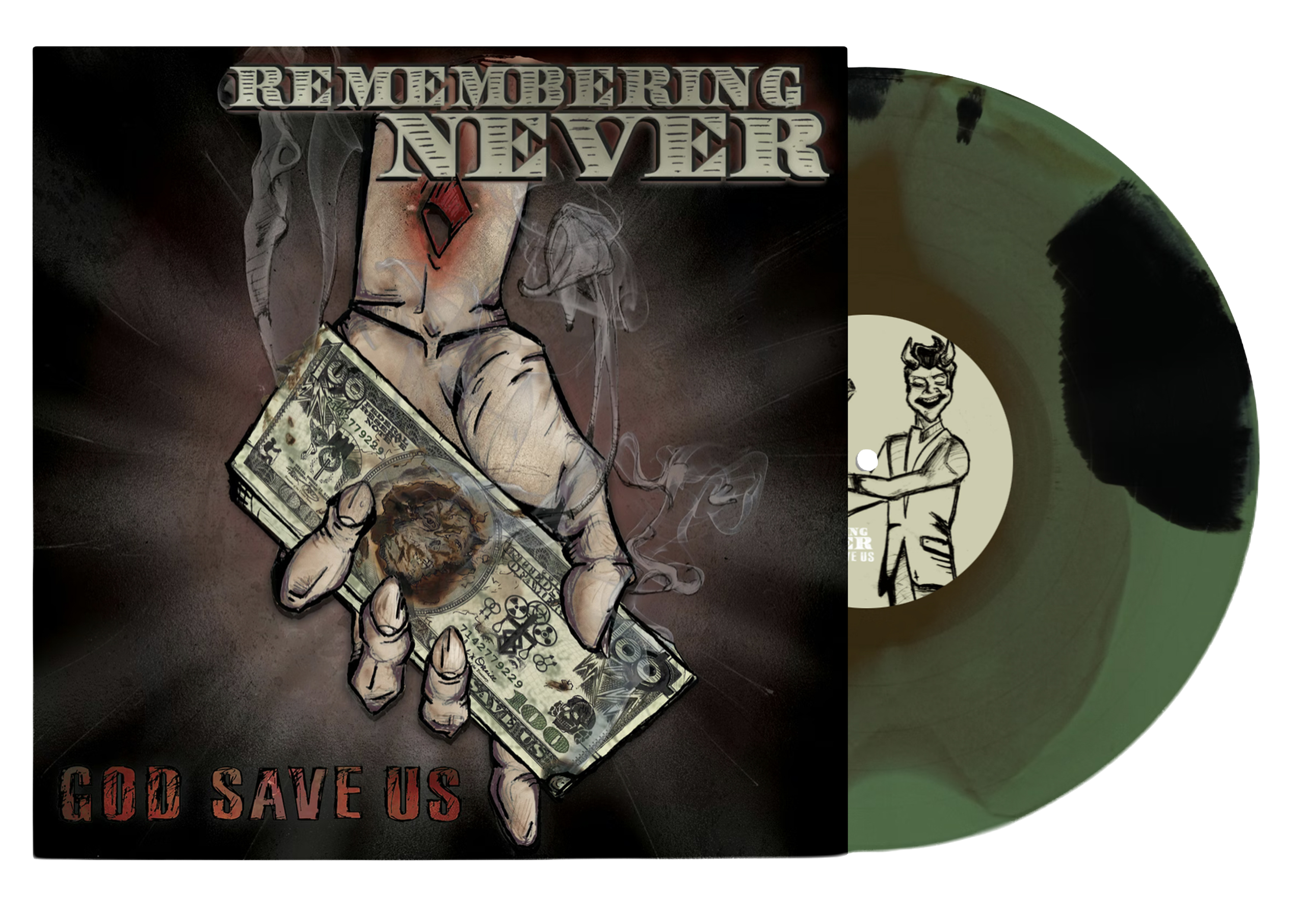 REMEMBERING NEVER ‘GOD SAVE US’ LP (Exclusive – Limited to 250, Gold/Olive/Black Vinyl)