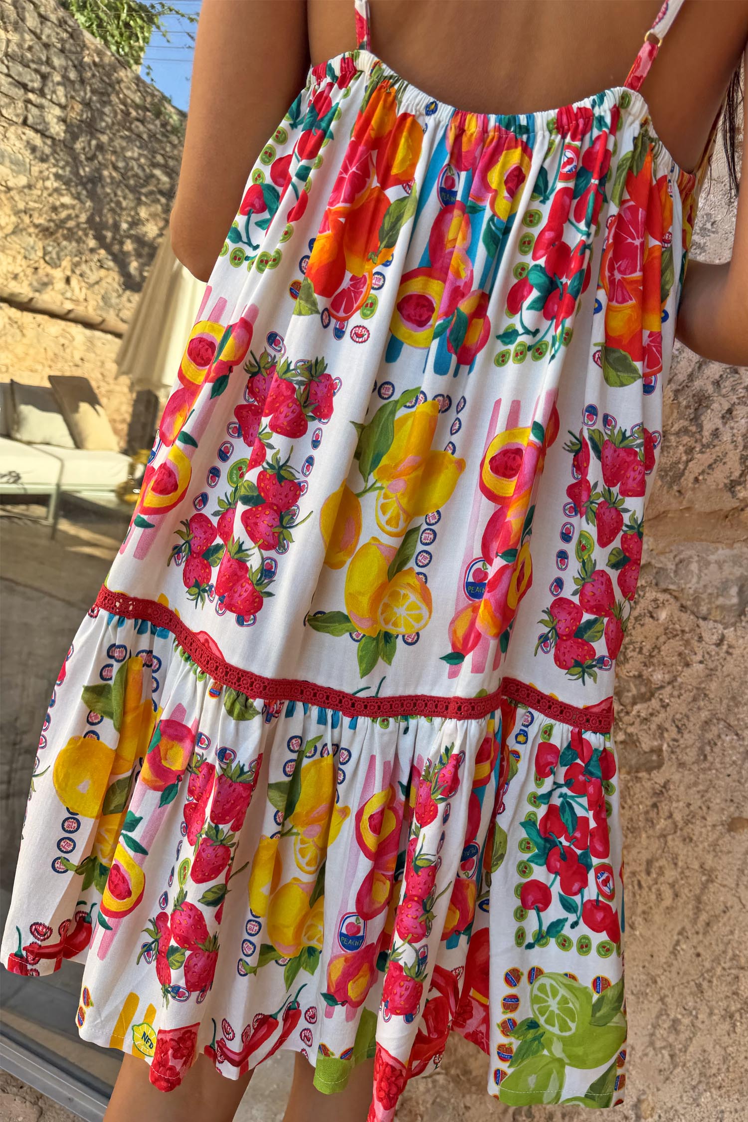 Fruit Stamps Mini Dress