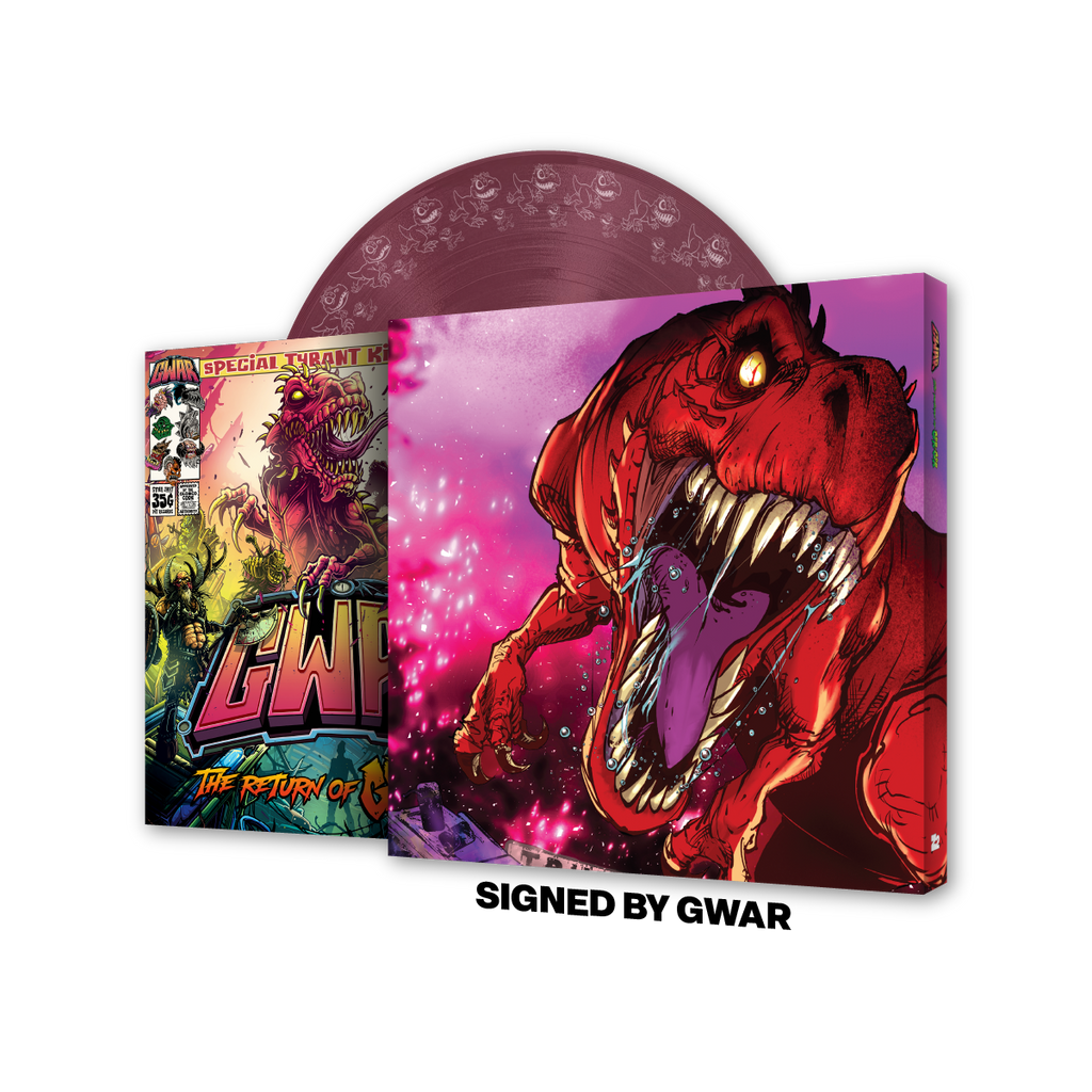 GWAR: 'THE RETURN OF GOR GOR' SIGNED PLATINUM EDITION COMIC BOOK + 'THE RETURN OF GOR GOR' LP - LTD. - FRUIT PUNCH