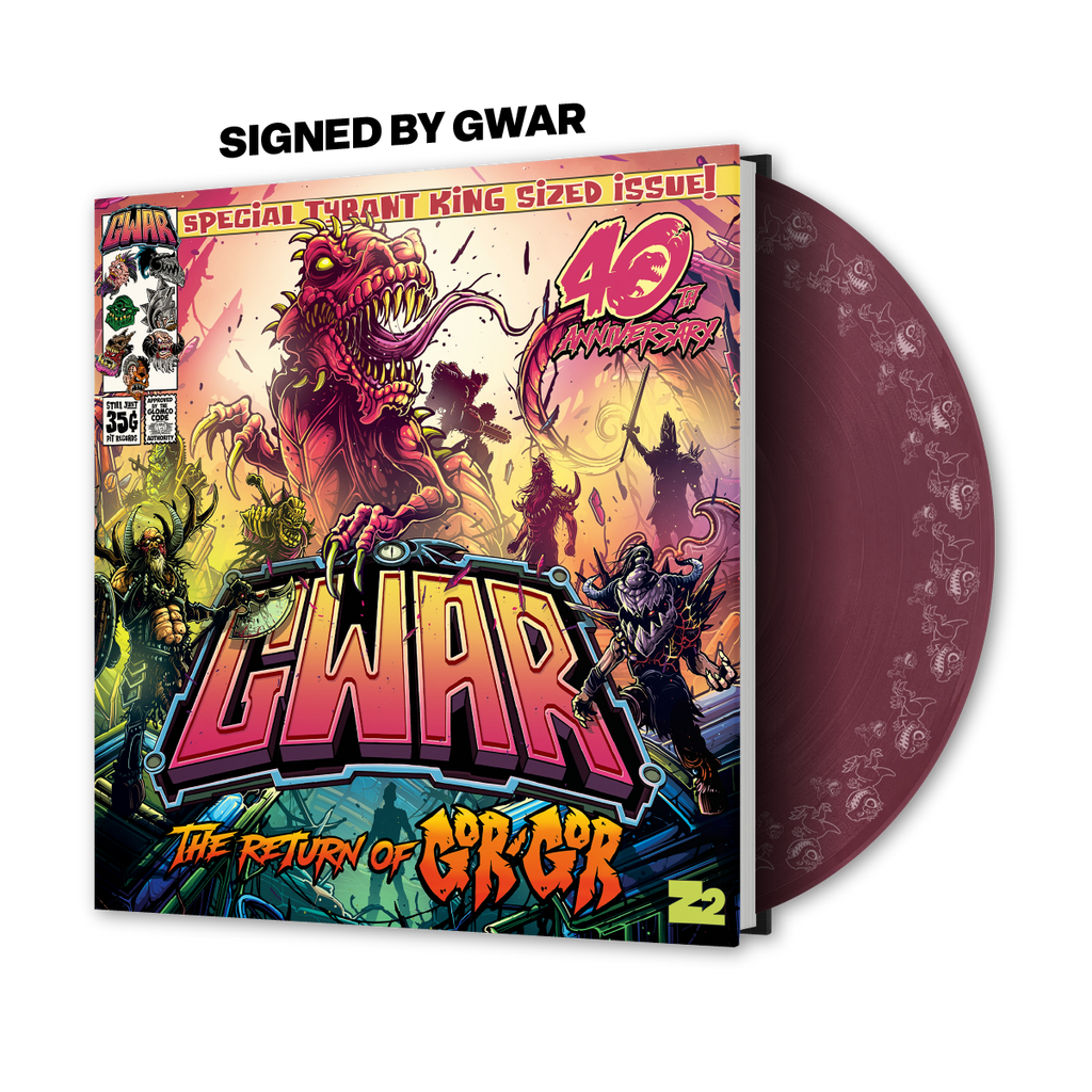 GWAR: 'THE RETURN OF GOR GOR' SIGNED PLATINUM EDITION COMIC BOOK + 'THE RETURN OF GOR GOR' LP - LTD. - FRUIT PUNCH
