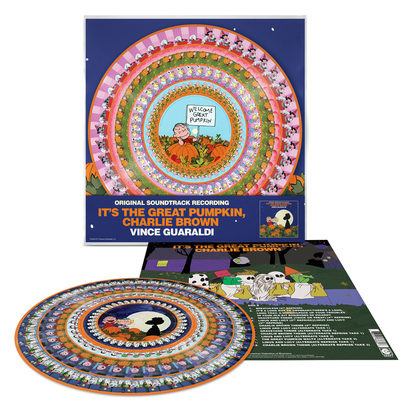 VINCE GUARALDI 'IT'S THE GREAT PUMPKIN, CHARLIE BROWN' LP (45 RPM, Zoetrope Vinyl)
