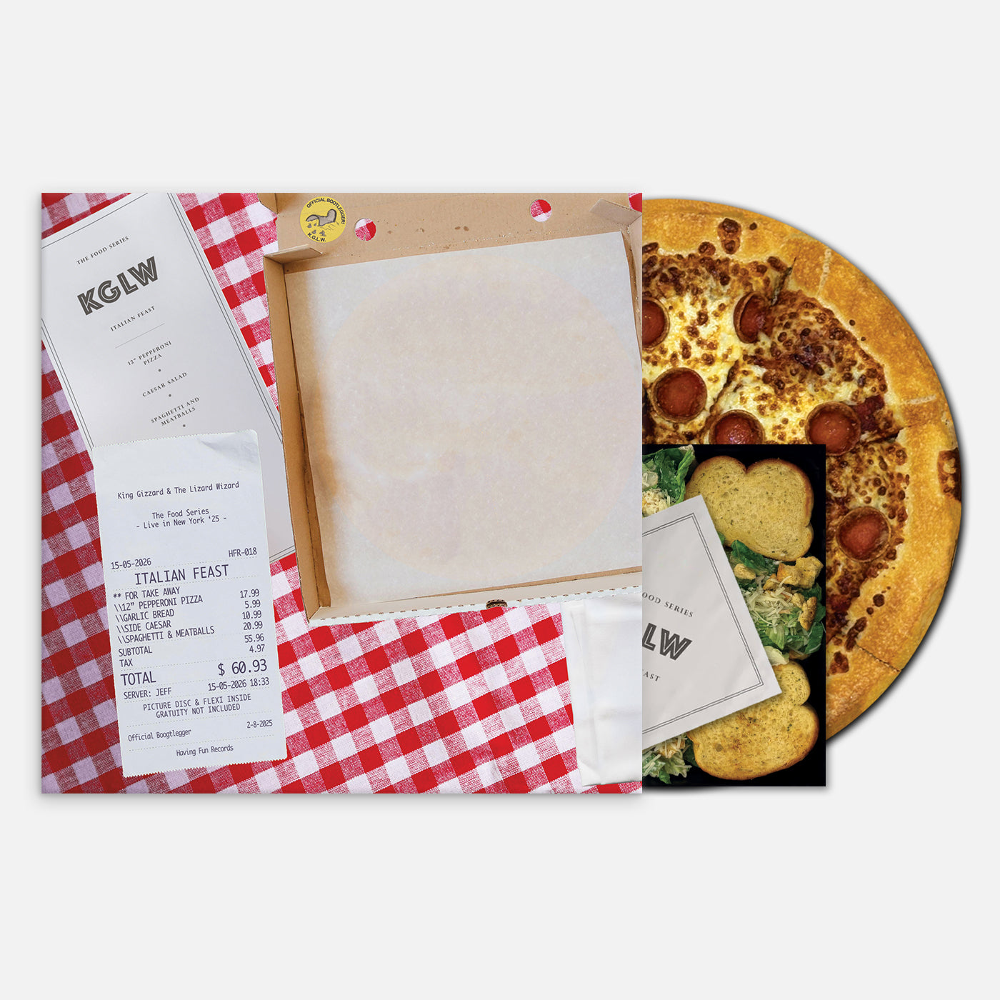 KING GIZZARD & THE LIZARD WIZARD 'ITALIAN FEAST' LP (Deluxe, Pizza & Spaghetti + Meatballs Picture Disc, Caesar Salad flexi 7" Vinyl)