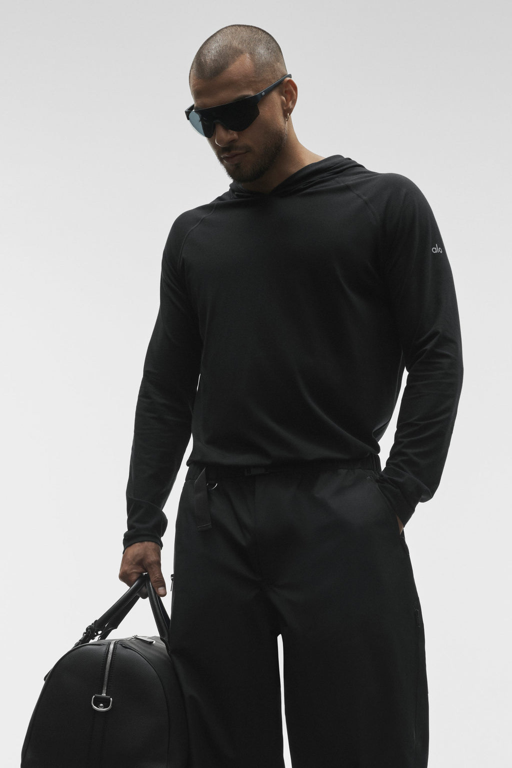 ALO Vapor Long Sleeve Hoodie - Black