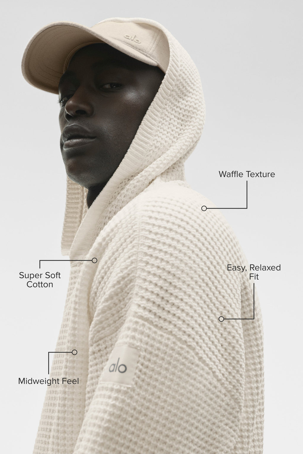 Waffle Chenille Edition Hoodie - Ivory