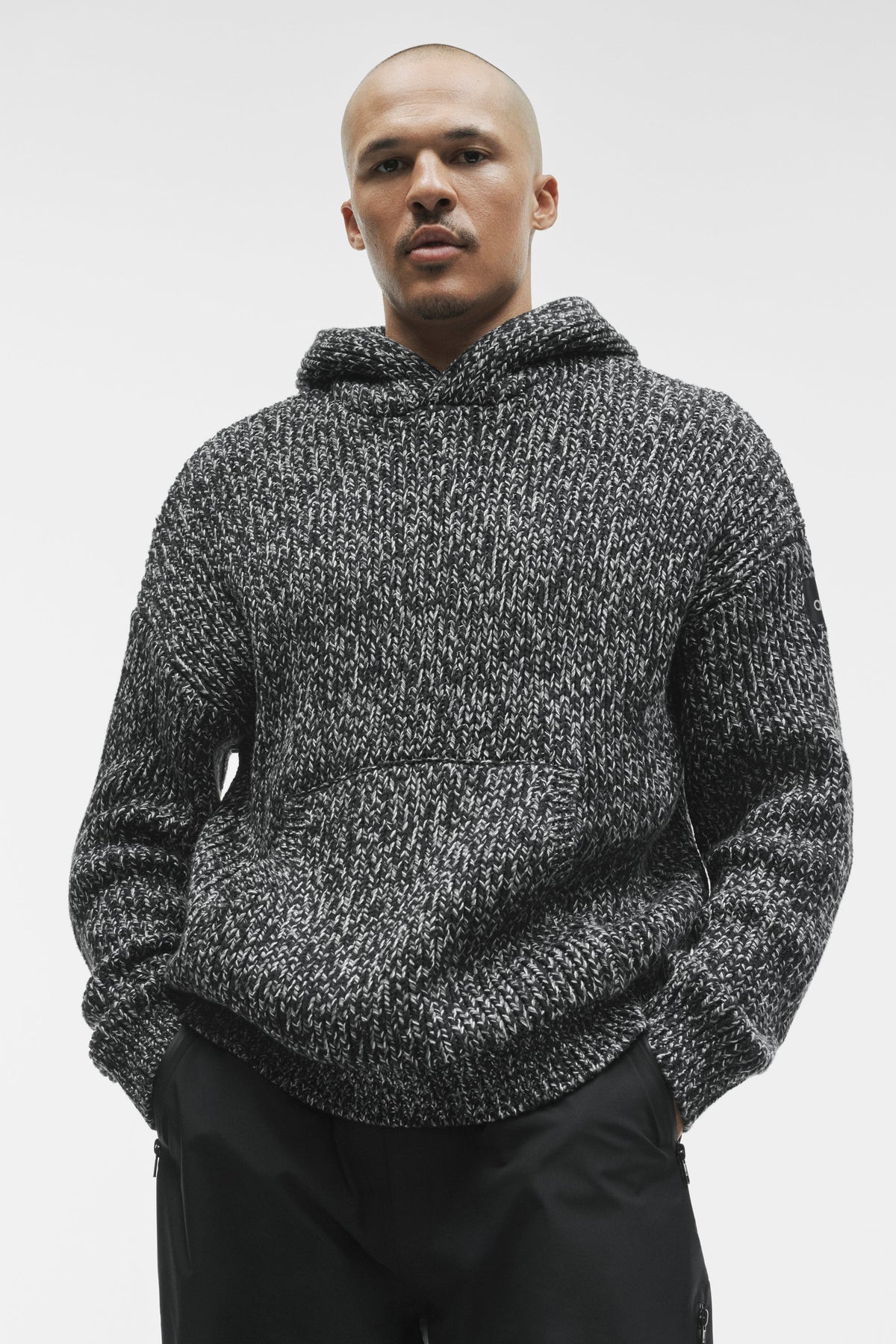 Chunky Knit Rewind Hoodie - Black Multi