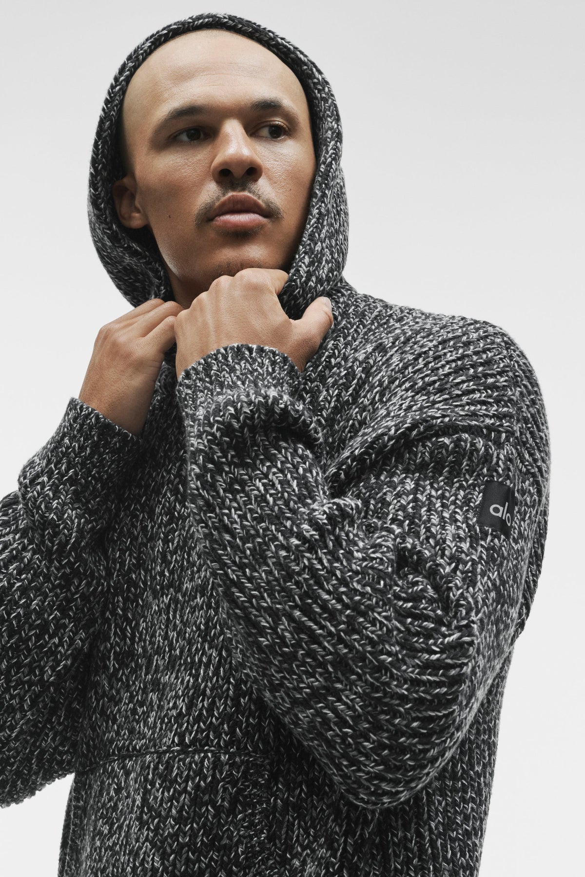 Chunky Knit Rewind Hoodie - Black Multi