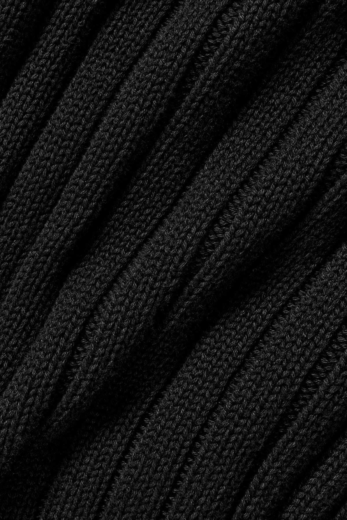 Cotton Rib Parallel Sweater - Black