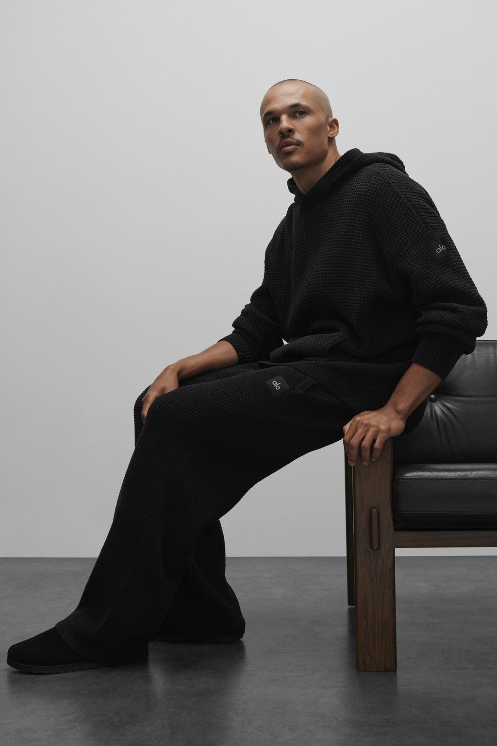 Waffle Chenille Edition Straight Leg Pant - Black