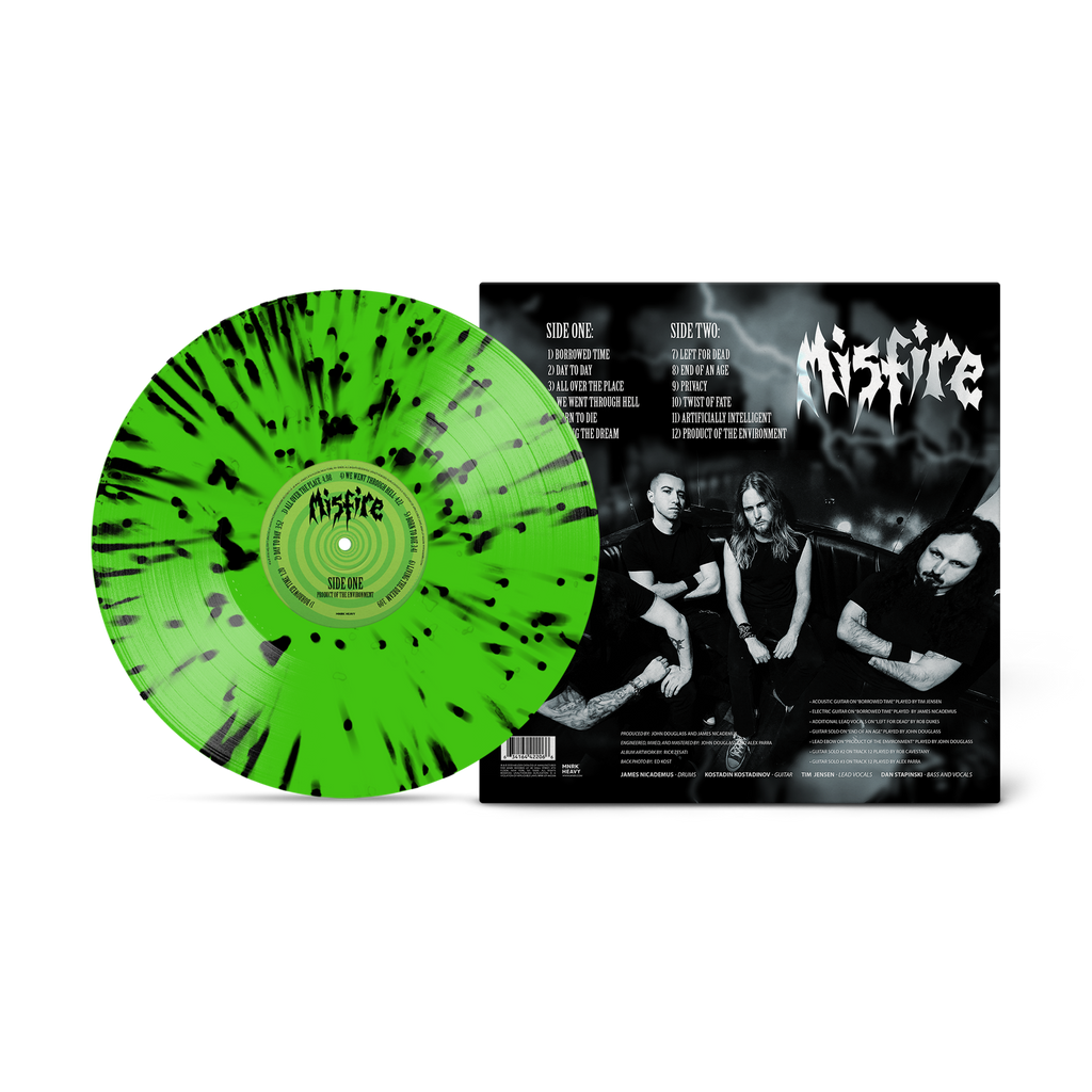 MISFIRE 'PRODUCT OF THE ENVIRONMENT' LP (Neon Green with Black Splatter Vinyl)