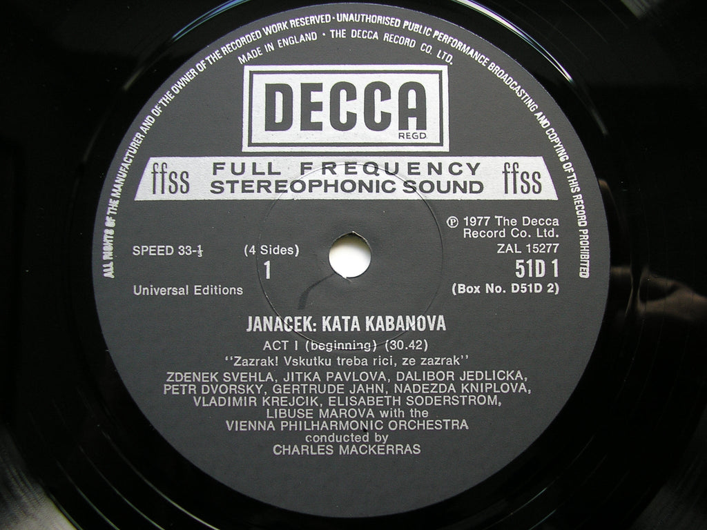 JANACEK: KATYA KABANOVA     SODERSTROM / DORSKY / VIENNA PHILHARMONIC / MACKERRAS     2LP      D51D2