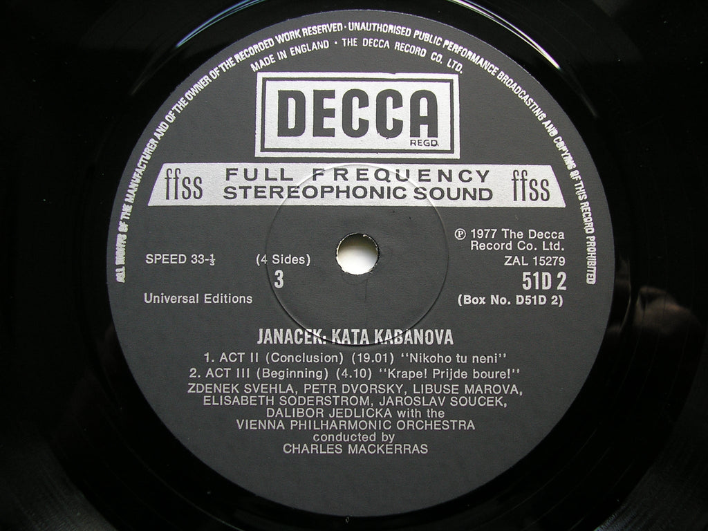 JANACEK: KATYA KABANOVA     SODERSTROM / DORSKY / VIENNA PHILHARMONIC / MACKERRAS     2LP      D51D2
